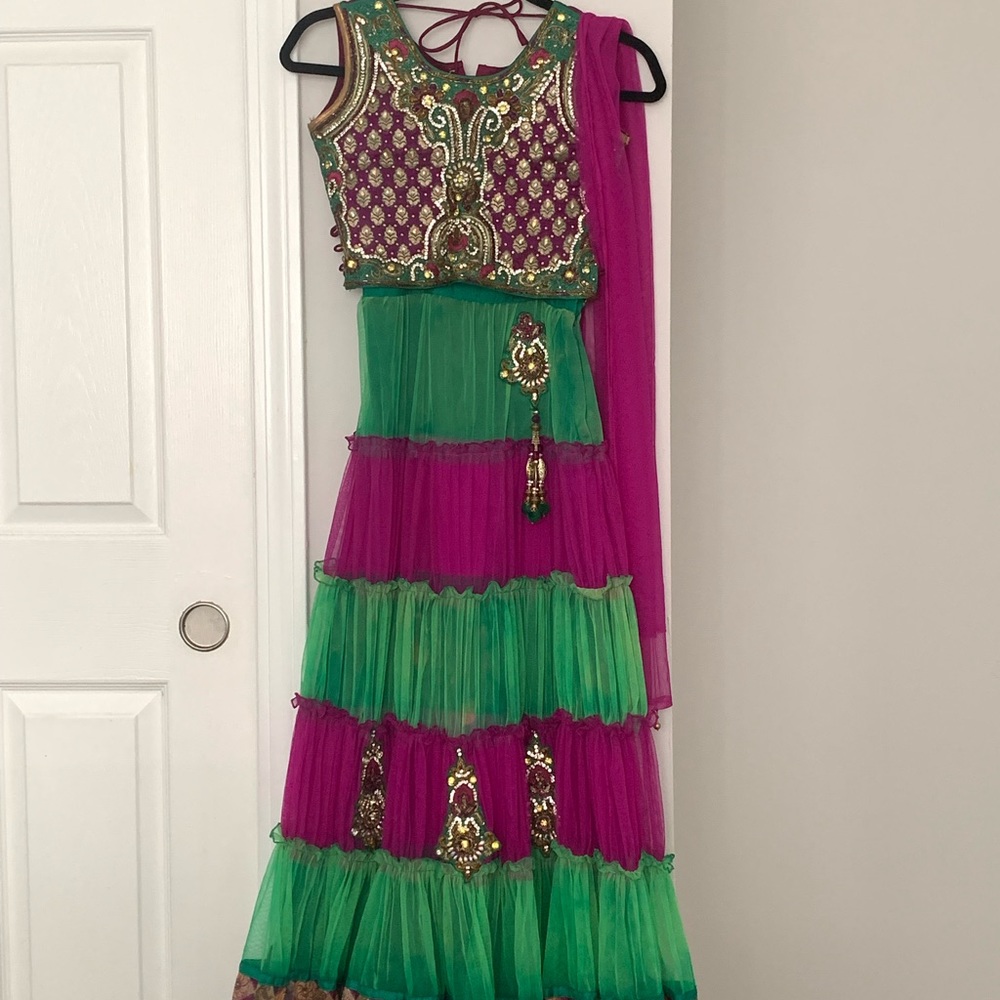 Vibrant Authentic 3 Piece Desi Lehenga